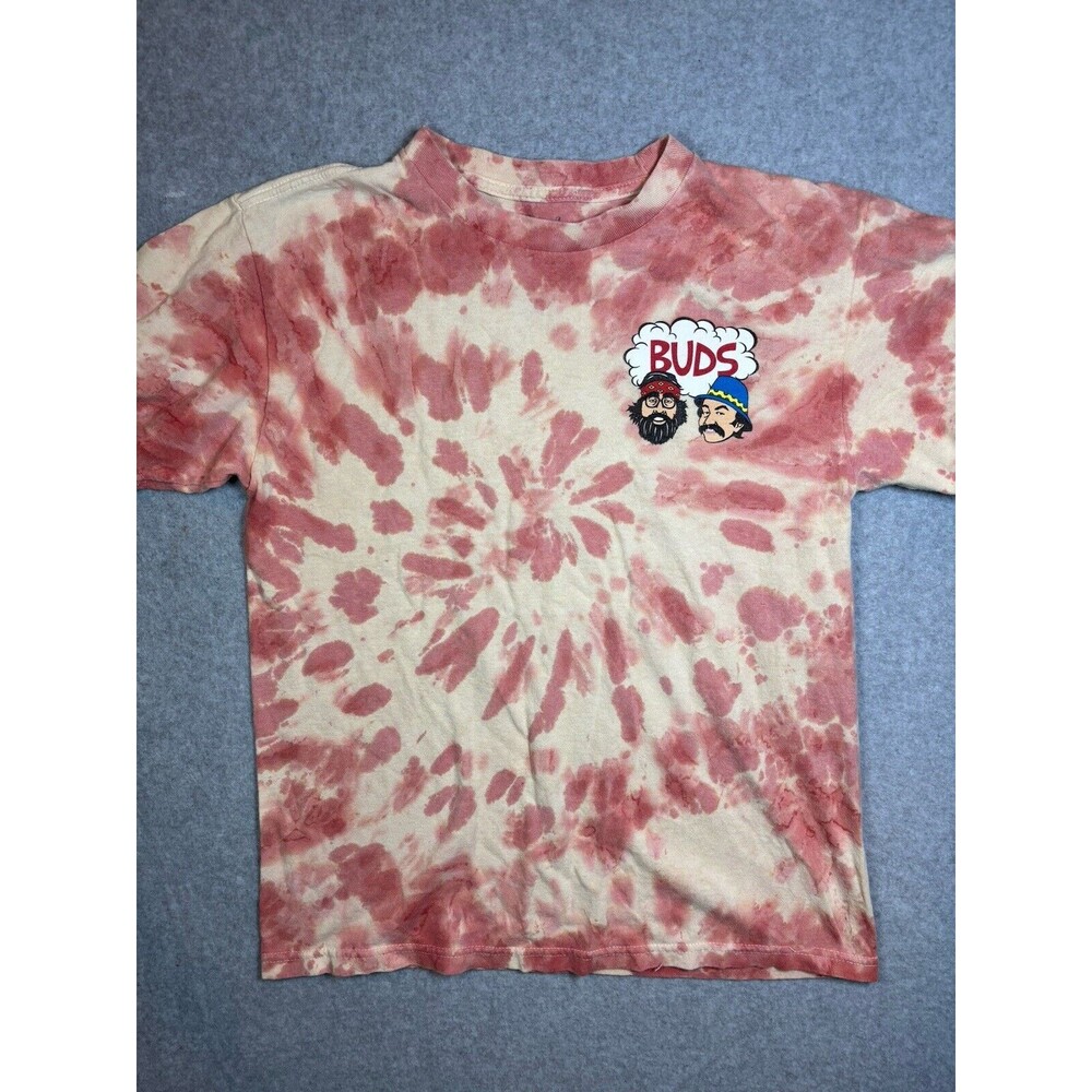 Mens Size Small Cheech & Chong Buds Tie Dye Redโ Retro Comedy Classic Tee Shirt